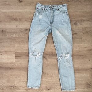 Abercrombie & Fitch The Skinny High Rise Ripped Skinny Jeans